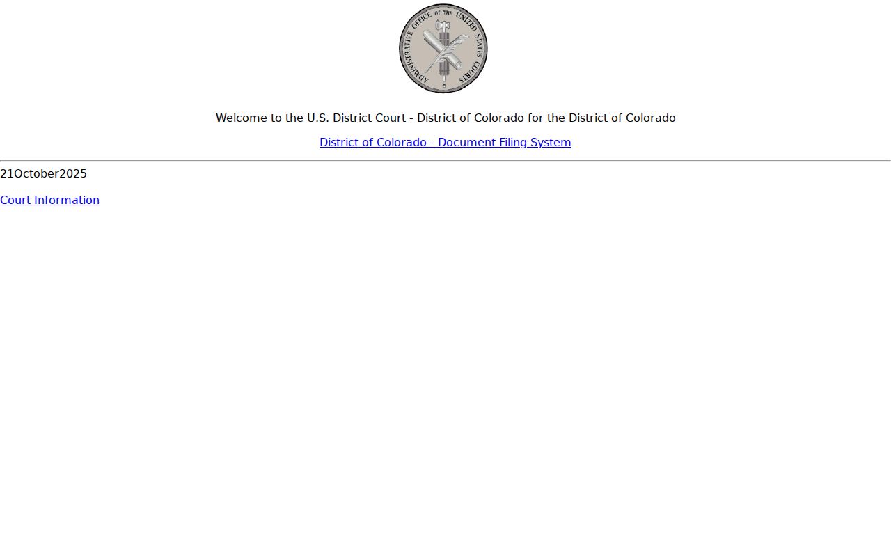 Rio Blanco County court dockets District of Colorado CM ECF