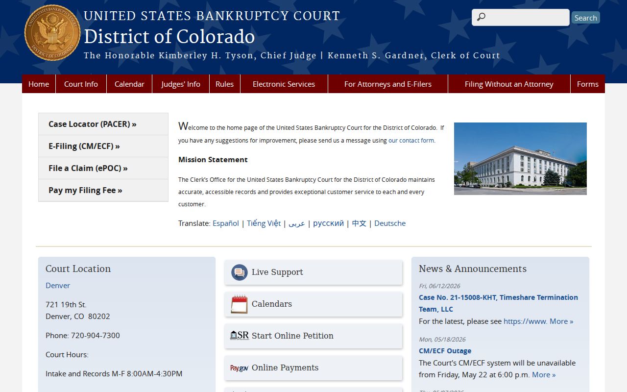 Rio Blanco County court dockets bankruptcy court source