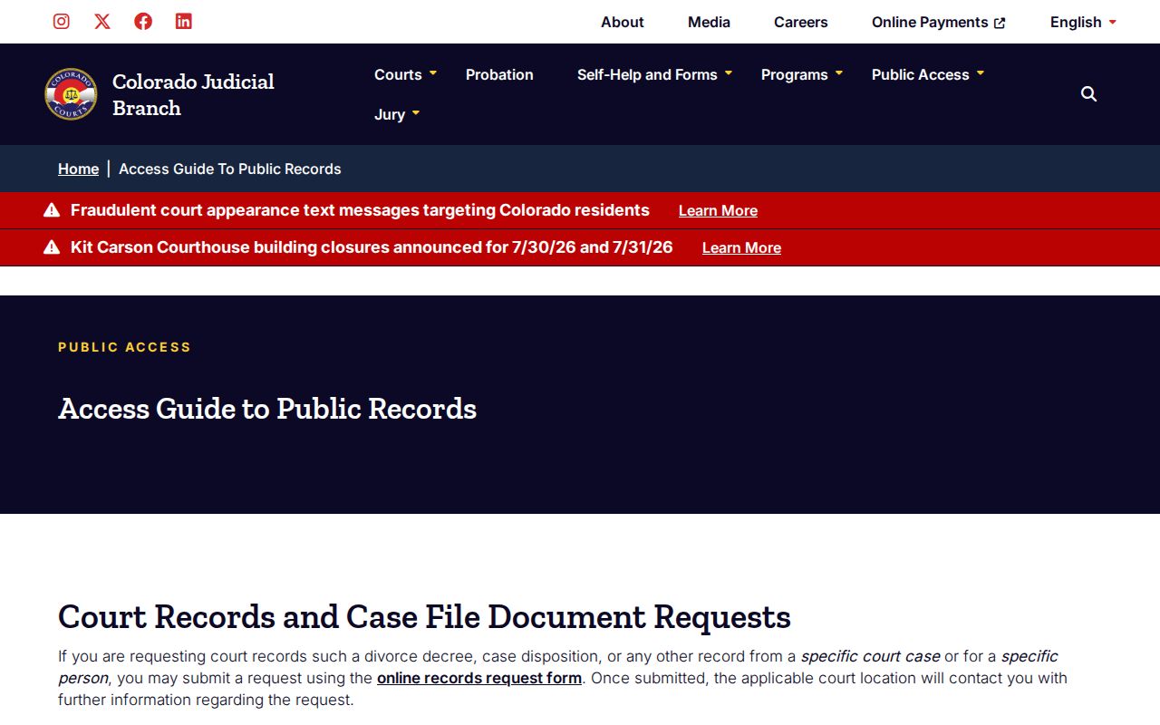 Rio Blanco County court records public access guide