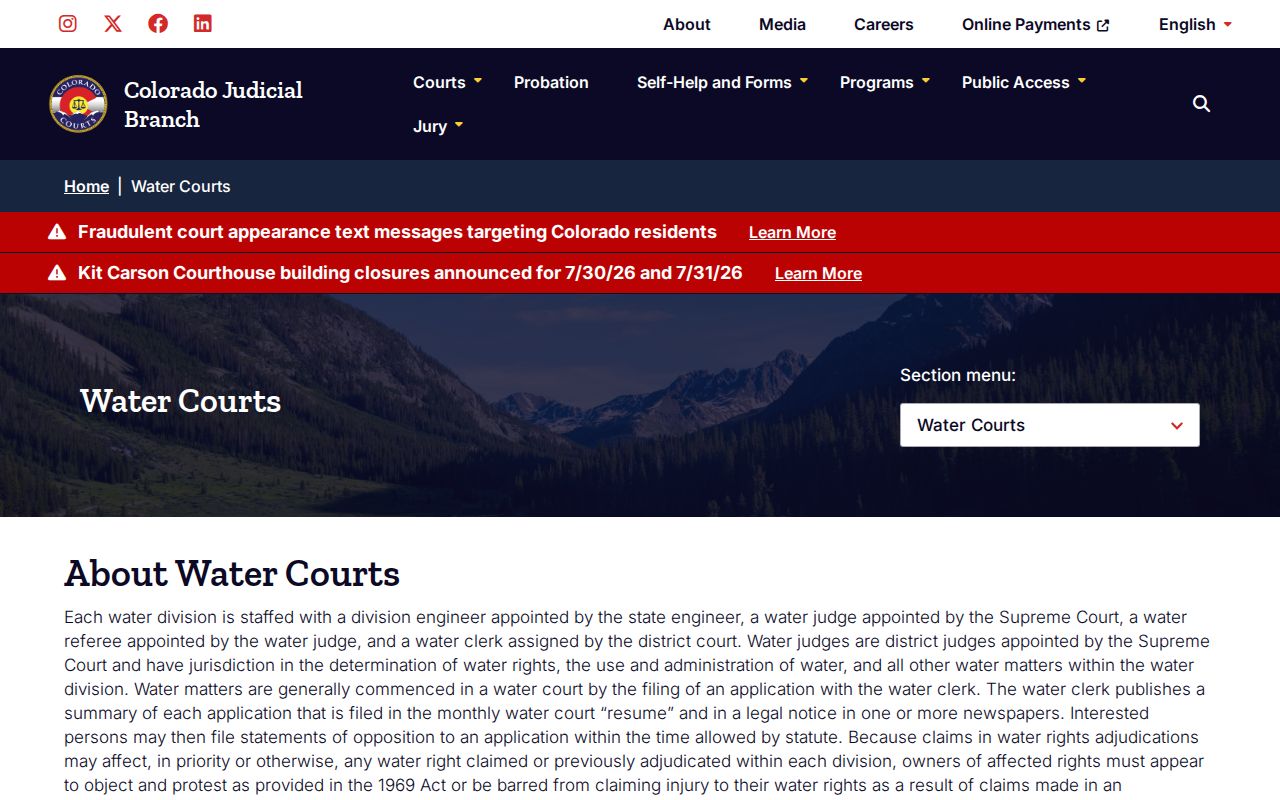 Rio Blanco County District Court water court connection