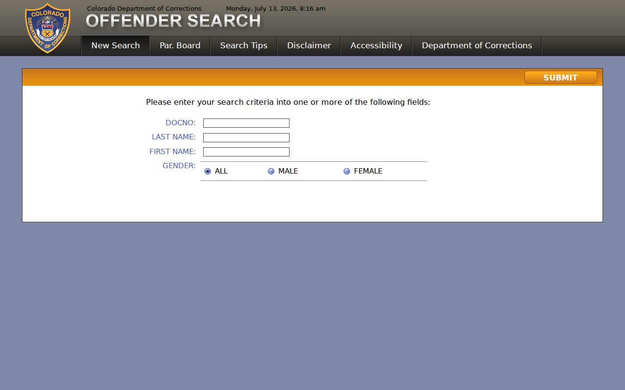 Rio Blanco County inmate search Colorado DOC offender search