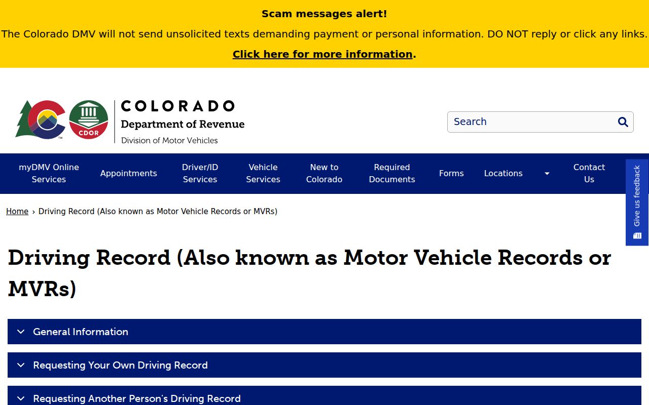 Rio Blanco County traffic court records Colorado DMV motor vehicle record
